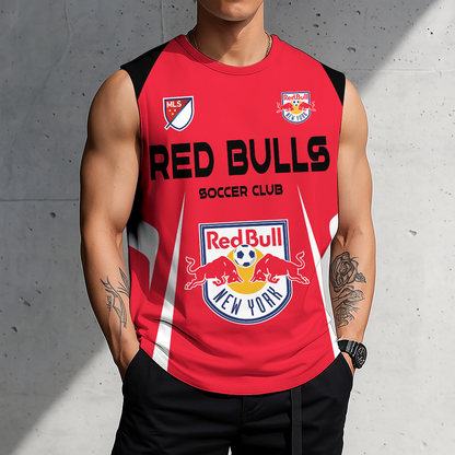 LIMITED EDITION - NEW CUSTOMIZED MLS01 NRB NY RED BULLS TANK TOP & GYM SHIRT