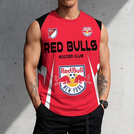 LIMITED EDITION - NEW CUSTOMIZED MLS01 NRB NY RED BULLS TANK TOP & GYM SHIRT