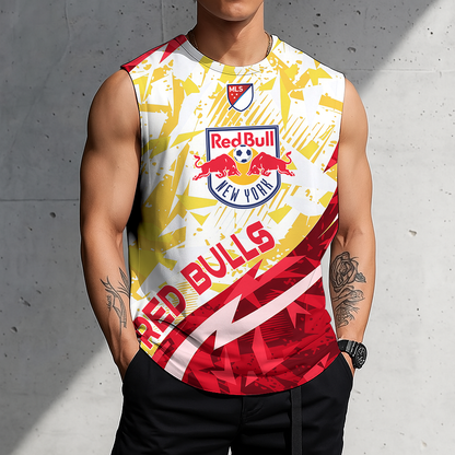POPULAR NOW - NEW CUSTOMIZED MLS01 NRB NEW YORK RED BULLS TANK TOP & GYM SHIRT