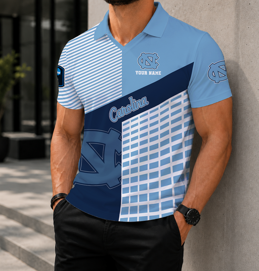 LIMITED EDITION - NEW CUSTOMIZED NCAA CFH01 NTH NORTH CAROLINA TAR HEELS POLO SHIRT