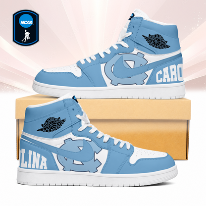 LIMITED EDITION - NEW CUSTOMIZED NCAA CFH01 NTH NORTH CAROLINA TAR HEELS AIR JORDAN SNEAKERS