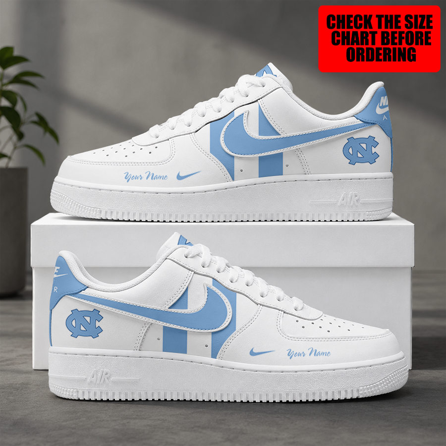 [FAN FAVORITE] NEW CUSTOMIZED NCAA CFH01 NTH NORTH CAROLINA TAR HEELS AF1 SHOES