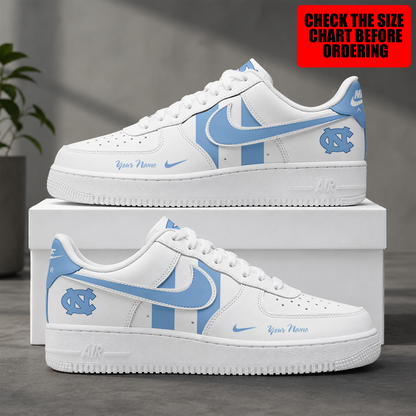 [FAN FAVORITE] NEW CUSTOMIZED NCAA CFH01 NTH NORTH CAROLINA TAR HEELS AF1 SHOES