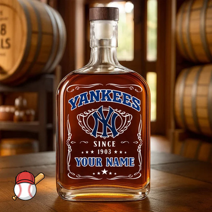 LIMITED EDITION - NEW CUSTOMIZED MLB01 NYY NEW YORK YANKEES LUXURY WHISKEY BOTTLE 450ML