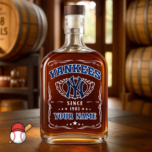 LIMITED EDITION - NEW CUSTOMIZED MLB01 NYY NEW YORK YANKEES LUXURY WHISKEY BOTTLE 450ML