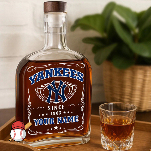 LIMITED EDITION - NEW CUSTOMIZED MLB01 NYY NEW YORK YANKEES LUXURY WHISKEY BOTTLE 450ML