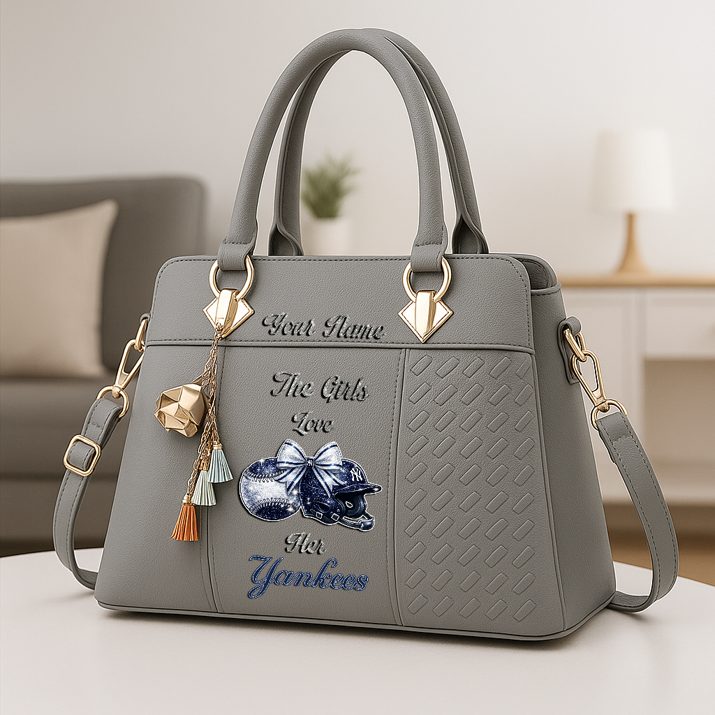 LIMITED EDITION - NEW CUSTOMIZED MLB01 NYY NEW YORK YANKEES ZIP HANDBAG MULTICOLOR