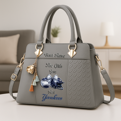 LIMITED EDITION - NEW CUSTOMIZED MLB01 NYY NEW YORK YANKEES ZIP HANDBAG MULTICOLOR