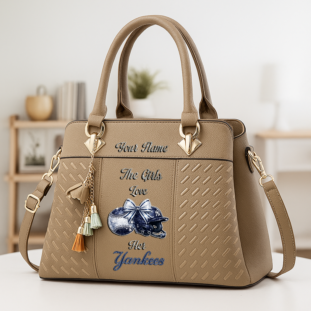 LIMITED EDITION - NEW CUSTOMIZED MLB01 NYY NEW YORK YANKEES ZIP HANDBAG MULTICOLOR