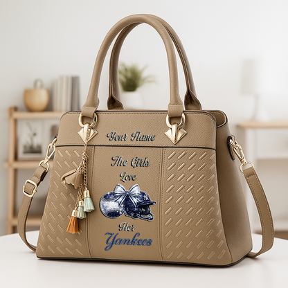 LIMITED EDITION - NEW CUSTOMIZED MLB01 NYY NEW YORK YANKEES ZIP HANDBAG MULTICOLOR