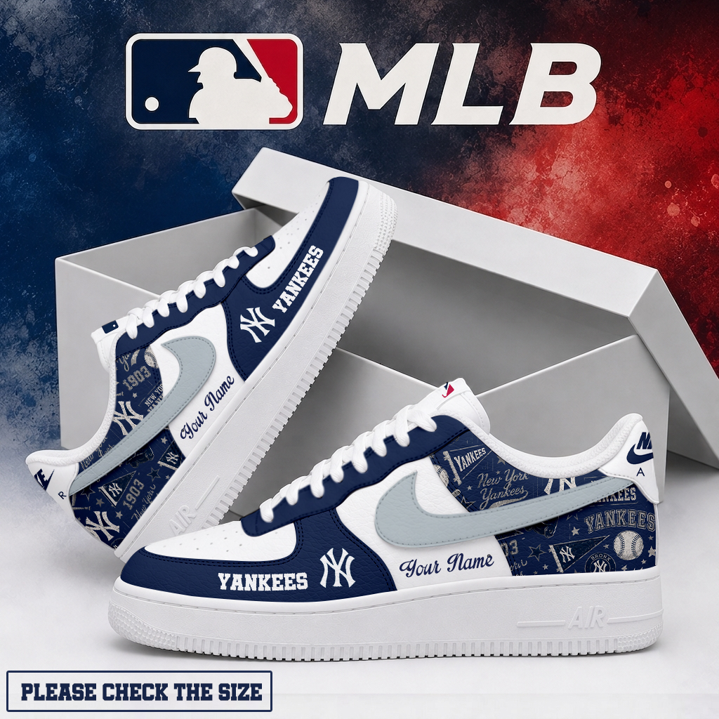 LIMITED EDITION - NEW CUSTOMIZED MLB01 NYY NEW YORK YANKEES AF1 SHOES