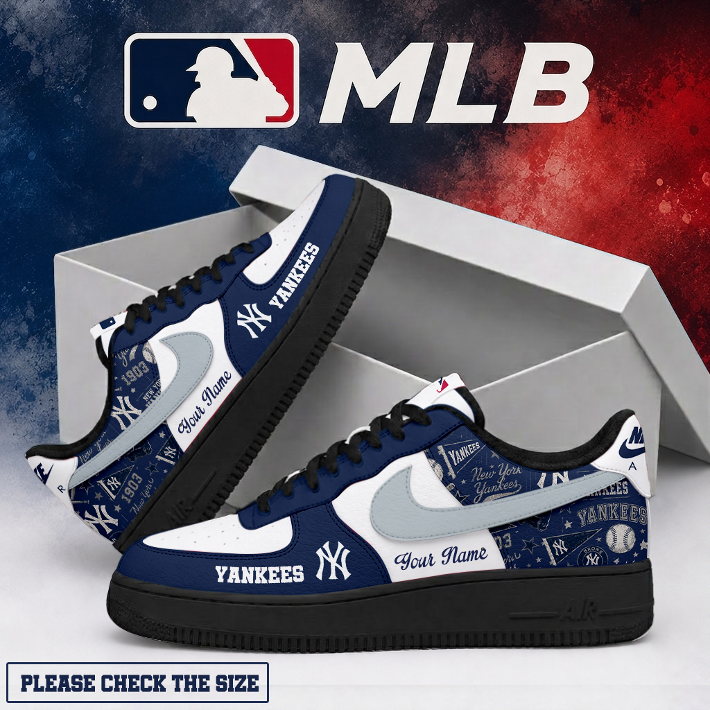 LIMITED EDITION - NEW CUSTOMIZED MLB01 NYY NEW YORK YANKEES AF1 SHOES