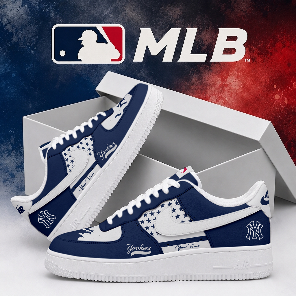 LIMITED EDITION - NEW CUSTOMIZED MLB01 NYY NEW YORK YANKEES AF1 SHOES