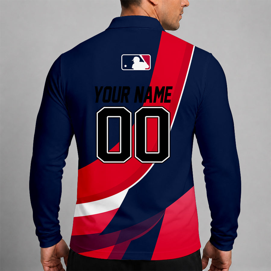 [FLASH SALE] NEW CUSTOMIZED MLB01 NYY NEW YORK YANKEES MEN'S LONG SLEEVE POLO