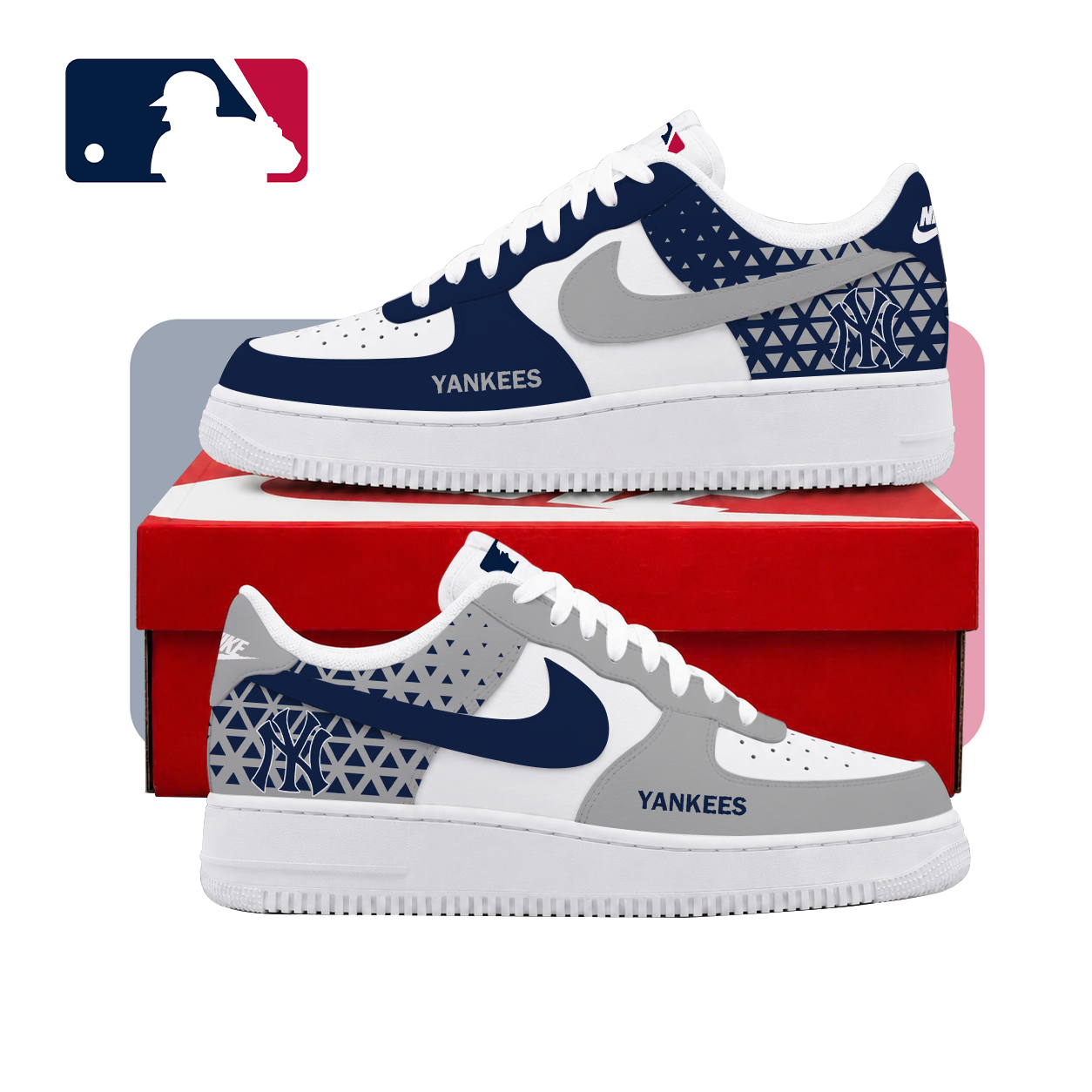 VIRAL EDITION - NEW CUSTOMIZED MLB01 NYY NEW YORK YANKEES AF1 SHOES