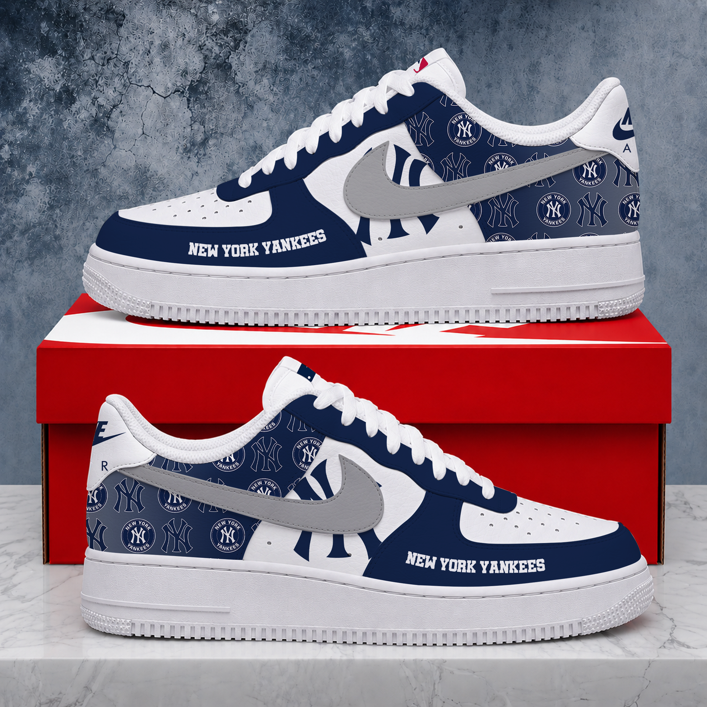 LIMITED EDITION - NEW CUSTOMIZED MLB01 NYY NEW YORK YANKEES AF1 SHOES