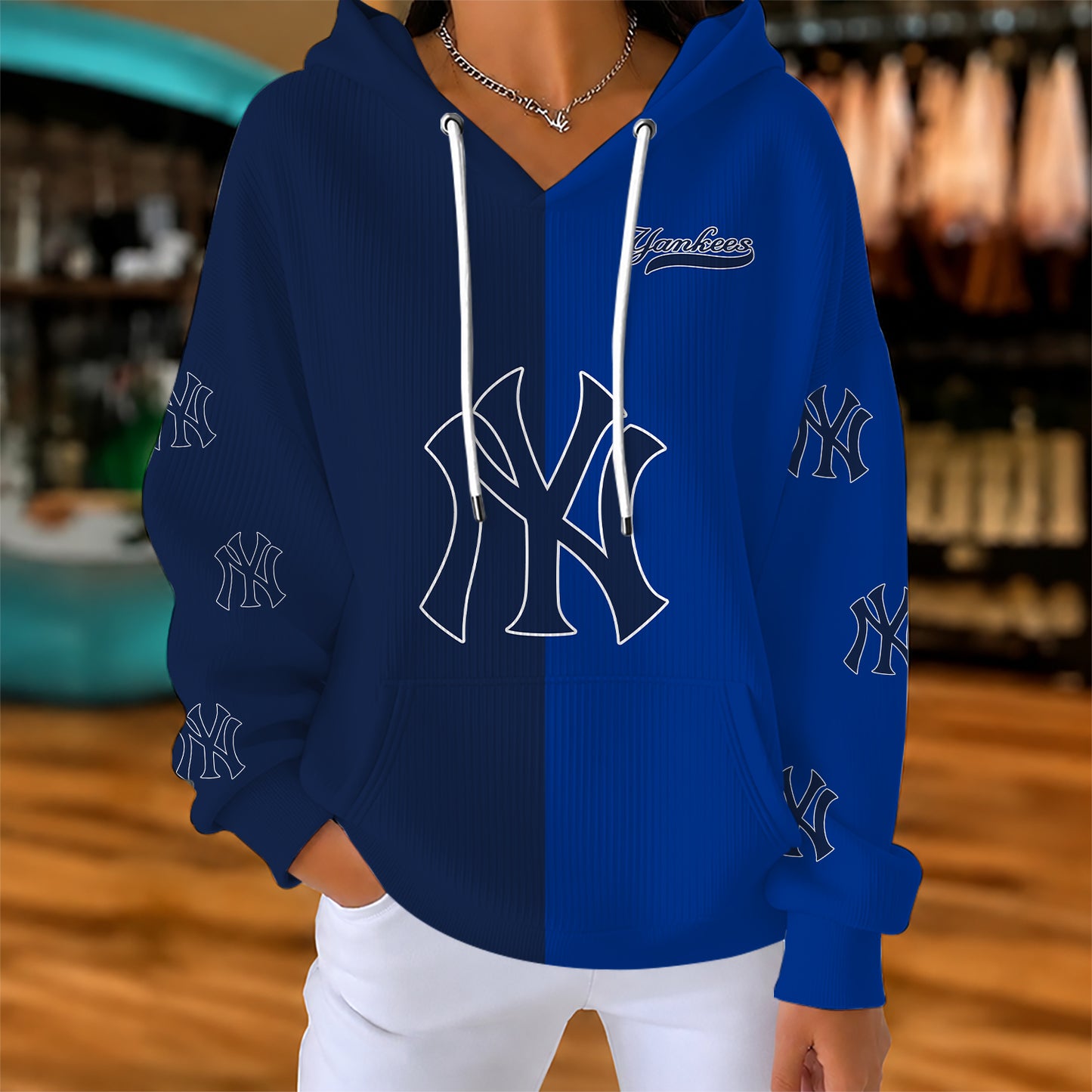 [FLASH SALE] NEW CUSTOMIZED MLB01 NYY NEW YORK YANKEES RIBBED HOODIE & SWEATSHIRT
