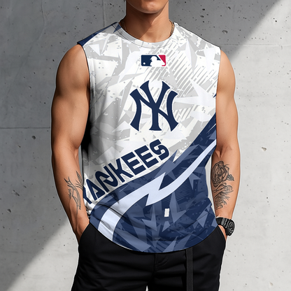 LIMITED EDITION - NEW CUSTOMIZED MLB01 NYY NEW YORK YANKEES TANKTOP & GYM SHIRT