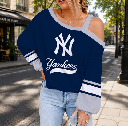 SPECIAL EDITION - NEW CUSTOMIZED MLB01 NYY NEW YORK YANKEES DROP SHOULDER SWEATSHIRT