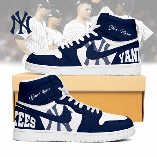 LIMITED EDITION - NEW CUSTOMIZED MLB01 NYY NEW YORK YANKEES AIR JORDAN SNEAKERS