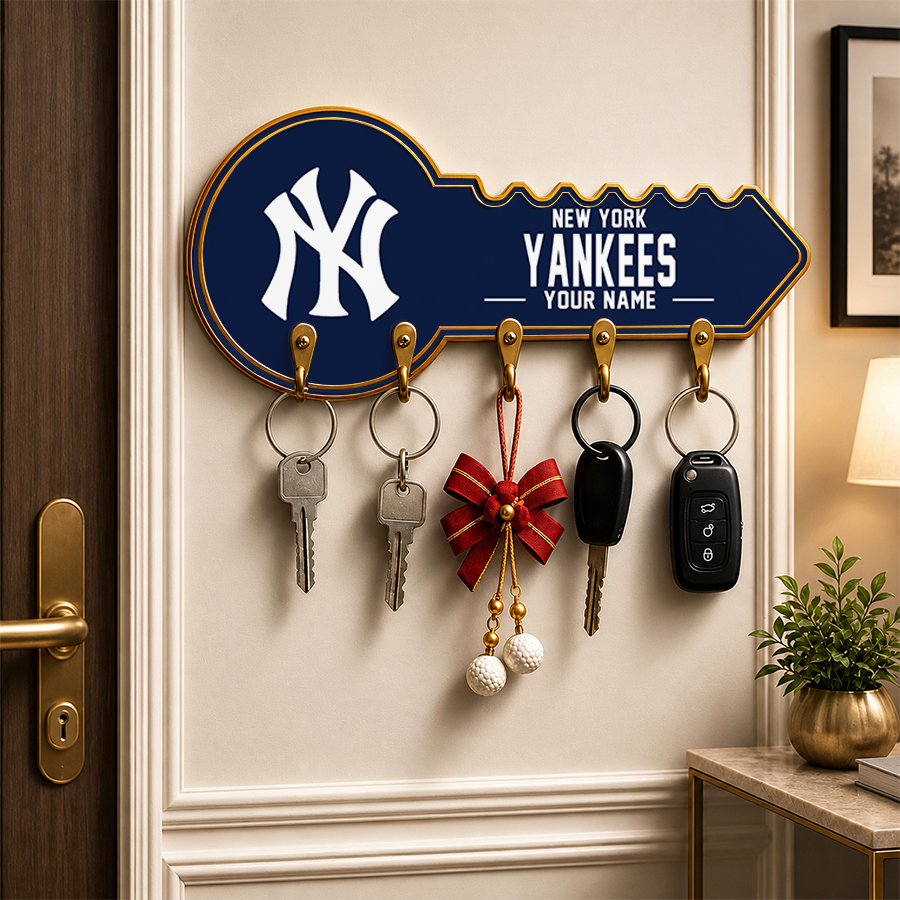 [FLASH SALE] NEW CUSTOMIZED MLB01 NYY NEW YORK YANKEES WALL KEY HOLDER FOR HOME