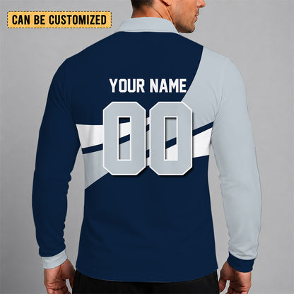 [FLASH SALE] NEW CUSTOMIZED MLB01 NYY NEW YORK YANKEES MEN'S LONG SLEEVE POLO