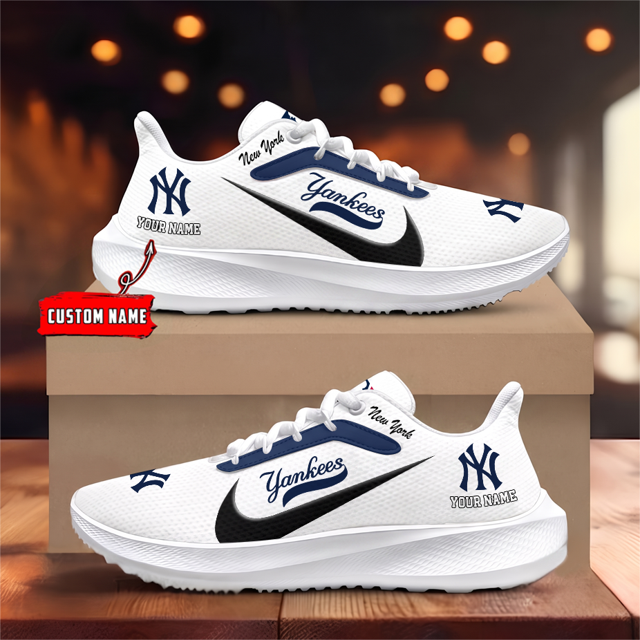 [FLASH SALE] NEW CUSTOMIZED MLB01 NYY NEW YORK YANKEES ROAD RUNNING SHOES