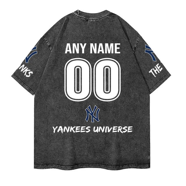 [FLASH SALE] NEW CUSTOMIZED MLB01 NYY NEW YORK YANKEES MULTICOLOR WASHED TEE