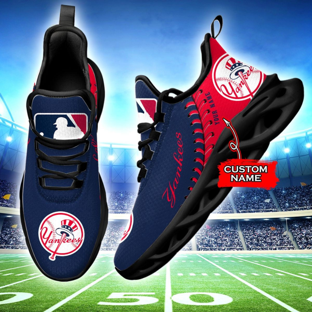 [FLASH SALE] NEW CUSTOMIZED MLB01 NYY NEW YORK YANKEES MAX SOUL SHOES