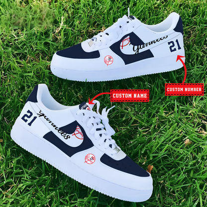 [FLASH SALE] NEW CUSTOMIZED MLB01 NYY NEW YORK YANKEES AF1 SHOES