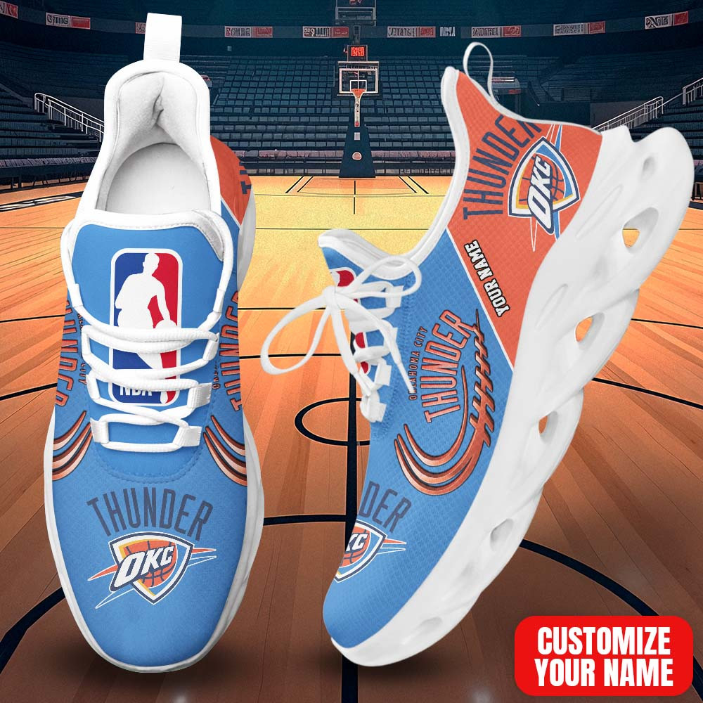LIMITED EDITION - NEW CUSTOMIZED NBA01 OCT OKLAHOMA CITY THUNDER PREMIUM CLUNKY SNEAKERS