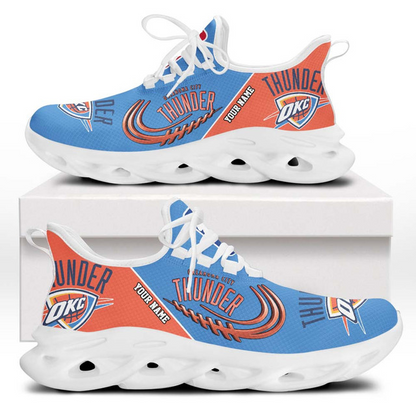 LIMITED EDITION - NEW CUSTOMIZED NBA01 OCT OKLAHOMA CITY THUNDER PREMIUM CLUNKY SNEAKERS