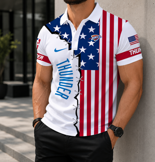 LIMITED EDITION - NEW CUSTOMIZED NBA01 OCT OKLAHOMA CITY THUNDER POLO SHIRT, ZIP POLO SHIRT & T-SHIRTS