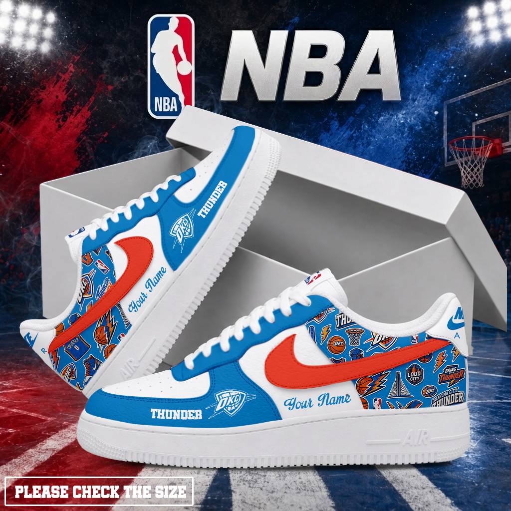 LIMITED EDITION - NEW CUSTOMIZED NBA01 OCT OKLAHOMA CITY THUNDER  AF1 SHOES