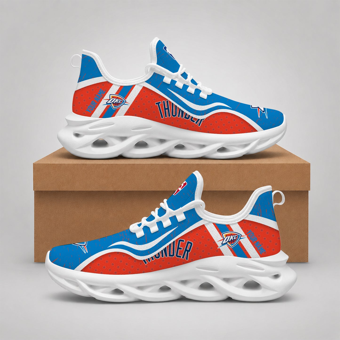 LIMITED EDITION - NEW CUSTOMIZED NBA01 OCT OKLAHOMA CITY THUNDER MAX SOUL SHOES