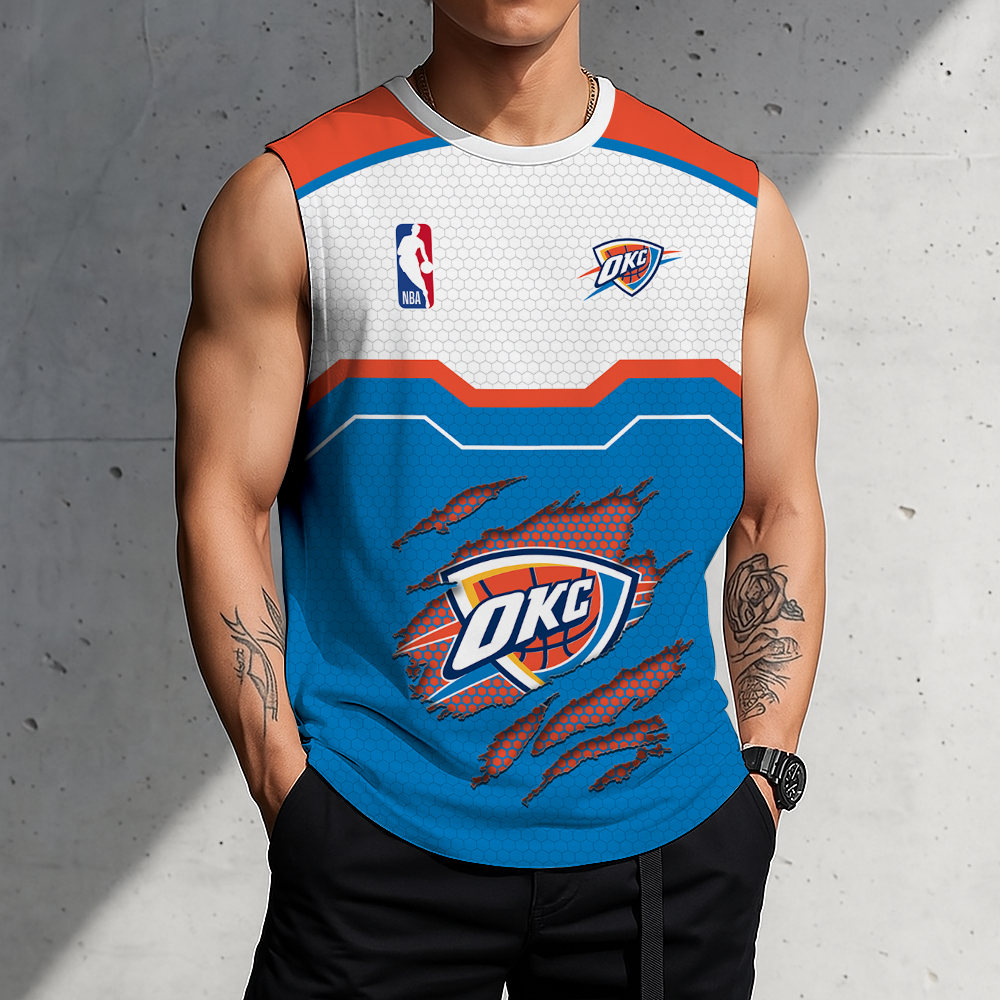 LIMITED EDITION - NEW CUSTOMIZED NBA01 OCT OKLAHOMA CITY THUNDER MEN'S TANK TOP