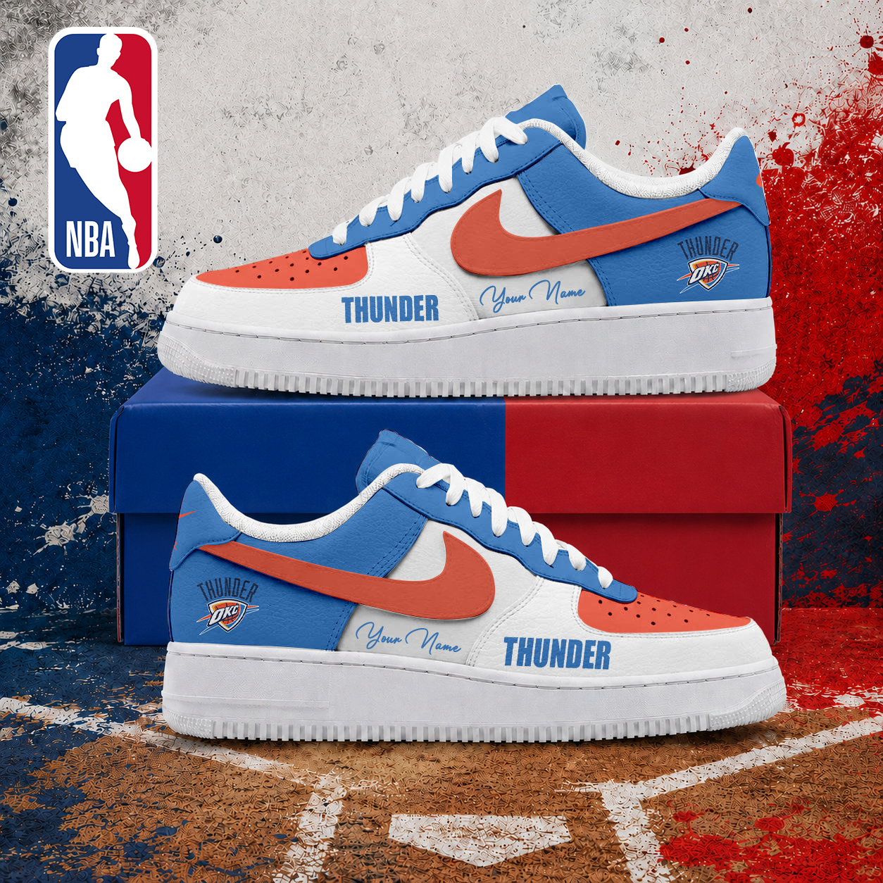 MEGA SALE - NEW CUSTOMIZED NBA01 OCT OKLAHOMA CITY THUNDER AF1 SNEAKERS