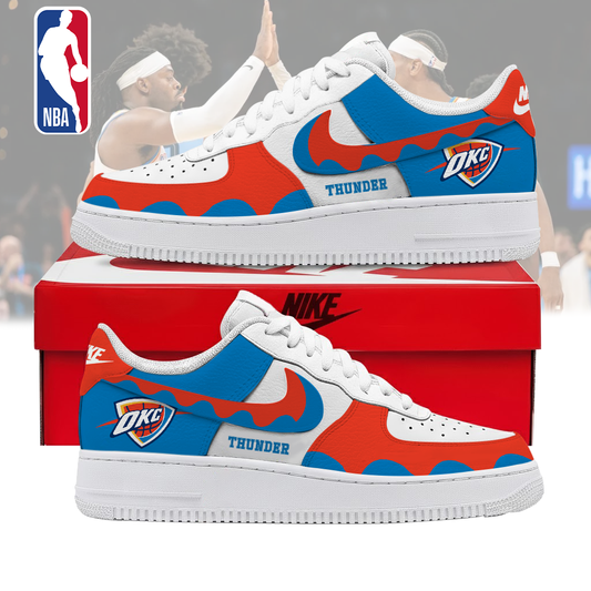 LIMITED EDITION - NEW CUSTOMIZED NBA01 OCT OKLAHOMA CITY THUNDER AF1 SNEAKERS