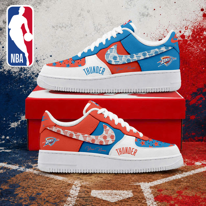 LIMITED EDITION - NEW CUSTOMIZED NBA01 OCT OKLAHOMA CITY THUNDER AF1 SNEAKERS