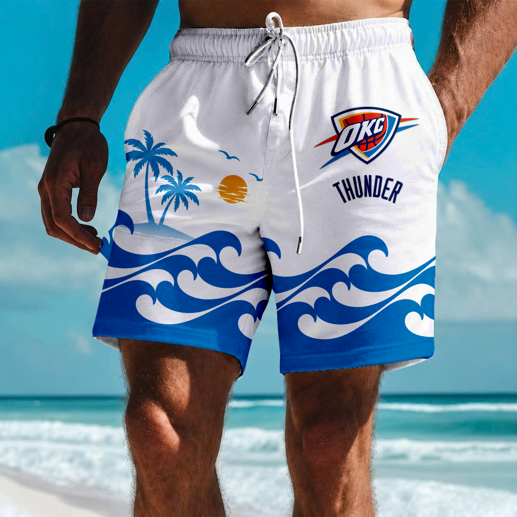 LIMITED EDITION - NEW CUSTOMIZED NBA01 OCT OKLAHOMA CITY THUNDER SHORT PANTS
