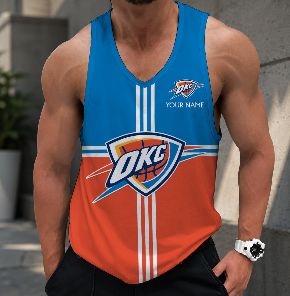 LIMITED EDITION - NEW CUSTOMIZED NBA01 OCT OKLAHOMA CITY THUNDER MEN'S TANK TOP