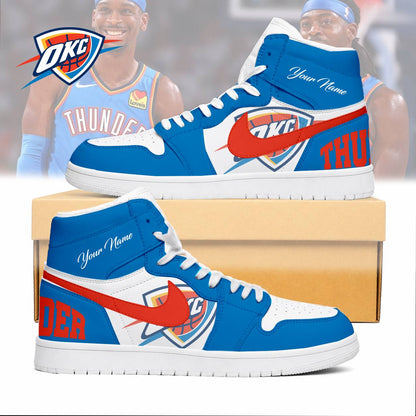 LIMITED EDITION - NEW CUSTOMIZED NBA01 OCT OKLAHOMA CITY THUNDER AIR JORDAN SNEAKERS