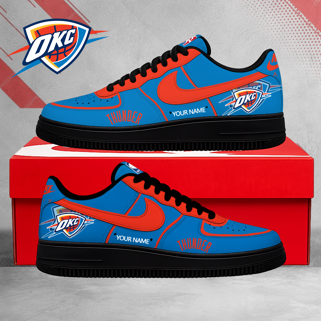 LIMITED EDITION - NEW CUSTOMIZED NBA01 OCT OKLAHOMA CITY THUNDER AF1 SNEAKERS