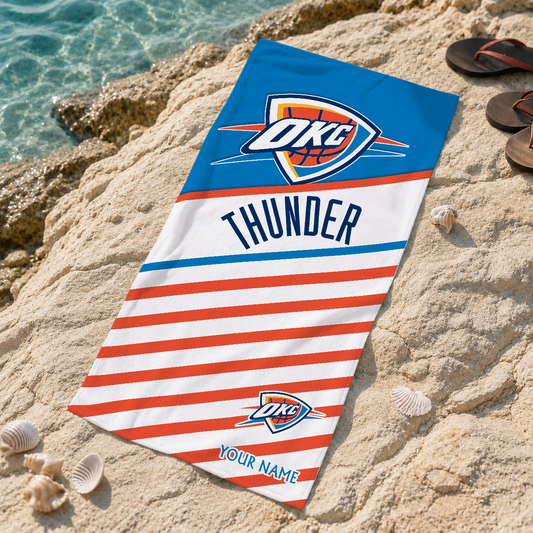 LIMITED EDITION - NEW CUSTOMIZED NBA01 OCT OKLAHOMA CITY THUNDER BEACH TOWEL FOR FAN