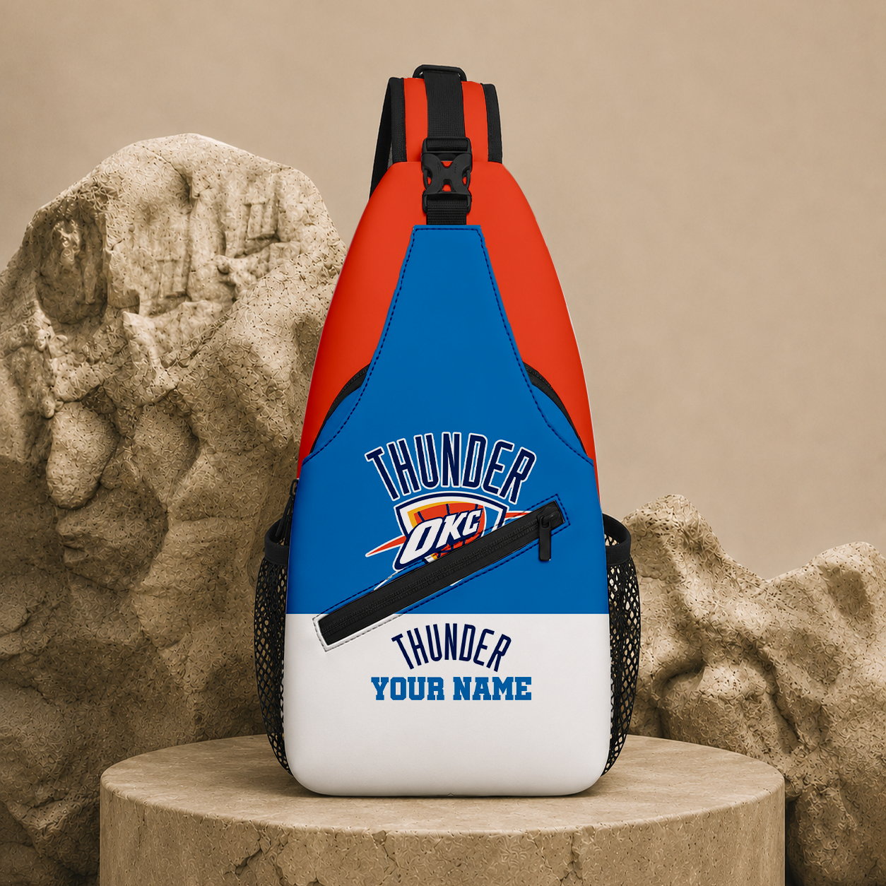 LIMITED EDITION - NEW CUSTOMIZED NBA01 OCT OKLAHOMA CITY THUNDER SLING BAG