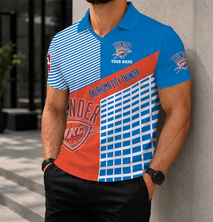 LIMITED EDITION - NEW CUSTOMIZED NBA01 OCT OKLAHOMA CITY THUNDER POLO SHIRT