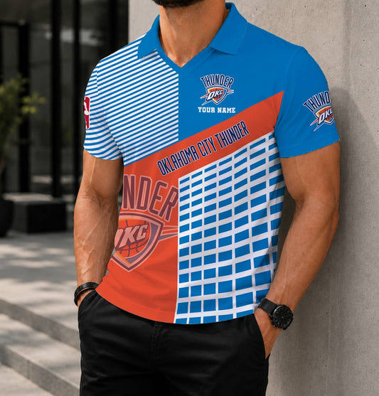 LIMITED EDITION - NEW CUSTOMIZED NBA01 OCT OKLAHOMA CITY THUNDER POLO SHIRT