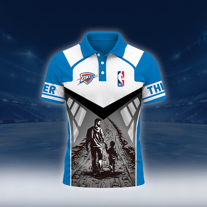 LIMITED EDITION - NEW CUSTOMIZED NBA01 OCT OKLAHOMA CITY THUNDER POLO SHIRT