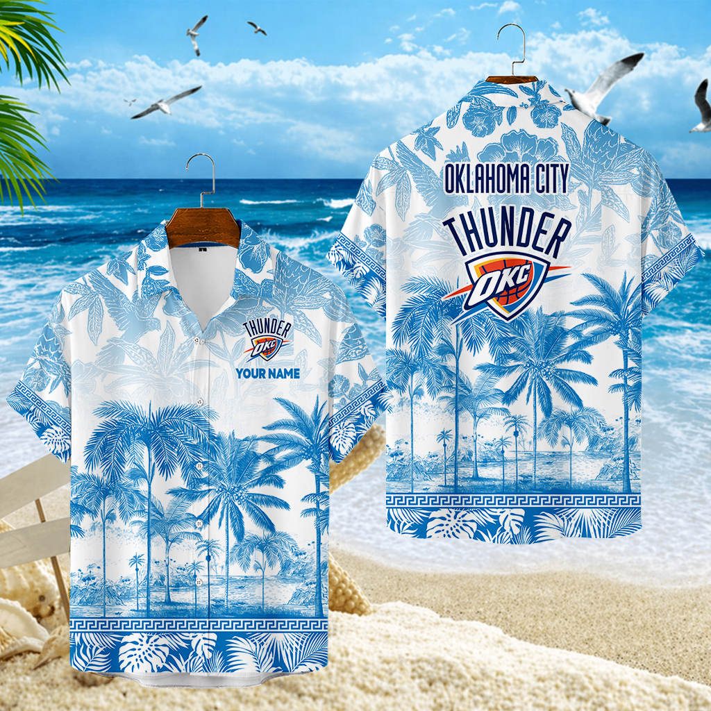 FINAL CLEARANCE - NEW CUSTOMIZED NBA01 OCT OKLAHOMA CITY THUNDER UNISEX HAWAIIAN SHIRT