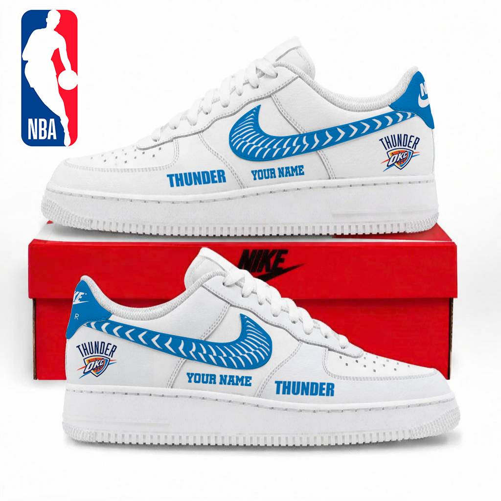 LIMITED EDITION - NEW CUSTOMIZED NBA01 OCT OKLAHOMA CITY THUNDER AF1 SNEAKERS